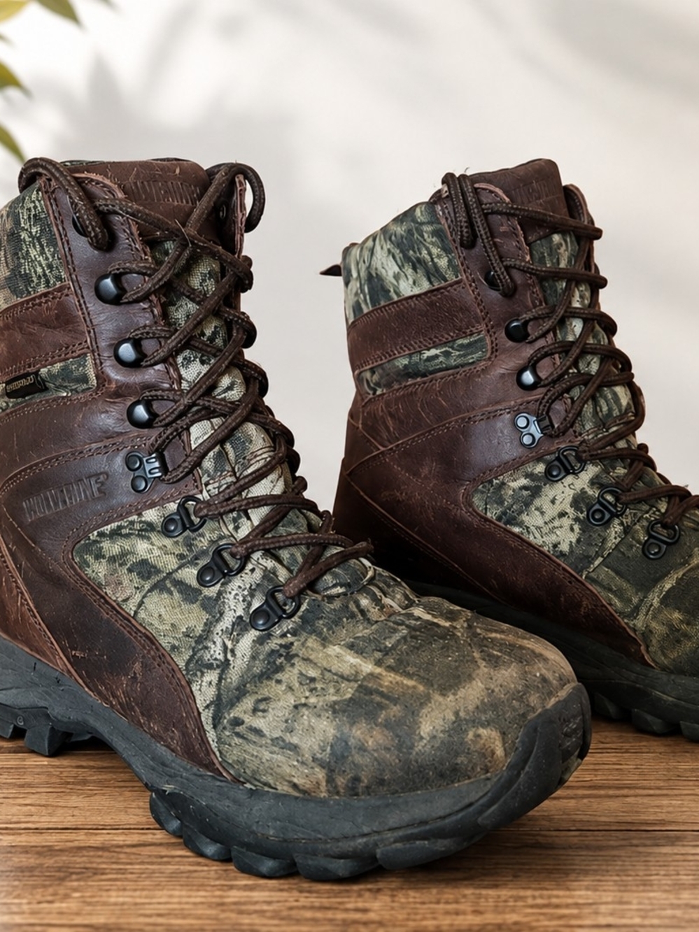 3M Thinsulate Brown & Green Camo Insulated Hiking Boots
